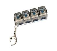 DOSERTY LED Light Up 4 Mechanical Keycap Clickers Toy Portable Stress Relief Keychain for Office Desk Calming Keychain Toy