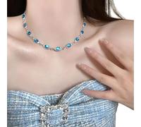 DOSERTY Necklace Simple Necklace Beautiful Cubic Zirconia Beaded Suitable For Various Occasion Steel Jewelry For Teens