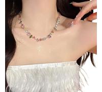 DOSERTY Necklace Simple Necklace Beautiful Cubic Zirconia Beaded Suitable For Various Occasion Steel Jewelry For Teens