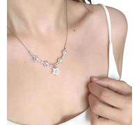 DOSERTY Necklace Simple Necklace Beautiful Cubic Zirconia Beaded Suitable For Various Occasion Steel Jewelry For Teens