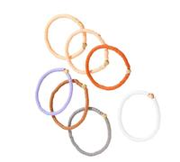 DOSERTY Set of 7 Soft Pottery Multicolored Heart Anklets Playful Heart Bead Foot Chain Assortment Soft Clay Ankle Charm Stretchable Bead Anklet