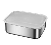 DOSERTY Stainless Steel Meal Preparation Container Food Crisper with See Through Lid Metal Lunch Box for Picnics and Travel Airtight Food Storage