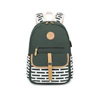 DOSERTY Stylish Green Backpack For Middle High School College Students Spacious Multi Compartment Book Bag For Daily Use Outdoor Activity Backpack