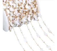 DOSERTY Versatile Beaded Chains Adornment Fashionable Faceted Bead Stainless Steel Jewelry Chain 1m For Crafting Anklets Beaded Chains Supplies