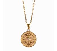 DOSERTY Vintage Compass Necklace Fashion Men Neckchain Pendant Choker Punk Male Collar Chains Gift Accessory Sailing Travel Collar Chain For Explorers Adventurers