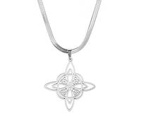 DOSERTY Witch Knot Stainless Steel Necklace Knot Wiccan Protective Amulet Pendant Jewelry Gift Witch Necklace Silver Gold Stainless Steel For Women Men Gold Silver Snake Chain