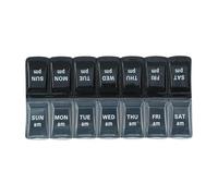 Dosette Box, Pill Organiser, Pill Box, 7 Days 2 Times A Day Am/Pm Medicine Planner, Portable Medicine Box, 7 Compartment Travel Pill Dispenser for Medicine, Supplement, Fish Oil, Tablet Organiser