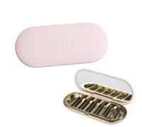 Dosey 7 Day Pill Compact Travel Pill Organiser - Pill Case with 7 Pill Compartments for Medicine Storage & Protection - Stylish & Elegant Medication Organizer with Mirror, Blush