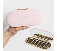 Dosey 7 Day Pill Compact Travel Pill Organiser - Pill Case with 7 Pill Compartments for Medicine Storage & Protection - Stylish & Elegant Medication Organizer with Mirror, Blush