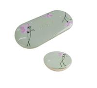 Dosey Pill Compact Pair - 7-Day Weekly Pill Organizer and Essentials Travel Pill Case with Mirrors - Portable Medicine, Vitamin and Supplement Organizer Set - Sage Floral