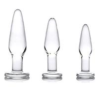 Dosha 3 Piece Glass Anal Butt Plug Kit Set incl. 3 Different Sizes