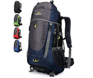 Doshwin 70L Backpack Trekking Camping Travel Hiking Large Rucksack for Men Women (Dark blue)