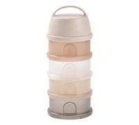 BÉABA, Stackable Powdered Milk Dispenser, 100% Airtight, 4 Compartments, Made in France, Large Capacity, Evolving Use, Easy to Carry, Translucent Clay