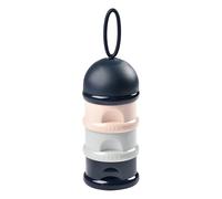BÉABA - Formula Dispenser - Storage for Baby Milk Powder - Stackable - 3 Compartments - 100% airtight - Long-term use as a snack Box - Pink/Blue/Grey