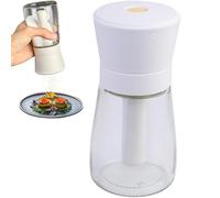 Dosing Control Spice Bottle, Salt and Pepper Shaker, 180ml Kitchen Spice Dispenser, Glass Spice Container for Kitchen, Restaurant, Outdoor Barbecue (White)