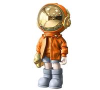 Dosker Astronaut Statues Spaceman Sculpture Polyresin Arts Gifts Orange Figurine Ornament Room Decor for Men,Home and Crafts Desktop Accessories Tabletop Decoration, Living Room, Office, Bookshelf