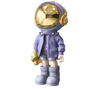 Dosker Astronaut Statues Spaceman Sculpture Polyresin Arts Gifts Purple Figurine Ornament Room Decor for Men,Home and Crafts Desktop Accessories Tabletop Decoration, Living Room, Office, Bookshelf