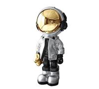 Dosker Astronaut Statues Spaceman Sculpture Polyresin Arts Gifts Silver Figurine Ornament Room Decor for Men,Home and Crafts Desktop Accessories Tabletop Decoration, Living Room, Office, Bookshelf