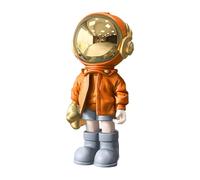 Dosker Small Astronaut Statues Mini Spaceman Sculpture Polyresin Art Gifts Orange Figure Ornament Room Decor for Men Home Desktop Accessories Table Decoration