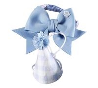 Doslilyy Dog Birthday Hats - Dog Collar Cute Cat Hats,Pet Headwear, Bow Tie Adjustable, Small Dog Hat Plaid Hat, Costume Accessories Decorations