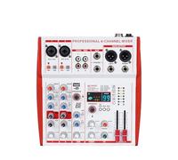 Doslnlya MW-4 Professional Audio Mixer - 4 Channel Portable Sound Mixer with USB, Bluetooth, MP3 Playback, Built-in 99 Sound Effects for Music Making, Recording, Karaoke, in