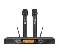 Doslnlya NG-9 Wireless Microphone System, Metal Professional UHF Dual Channel Handheld Cordless Dynamic Mic Set for Home Karaoke,Church, DJ, Wedding, Meeting, Events
