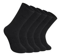 DoSmart Womens Merino Wool Hiking Socks Thermal Warm Walking Boot Winter Crew Cushion Work Socks 5 Pairs, 5 Pairs Solid Black, One Size