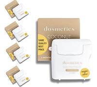 DOSMETICS Coconut Oil Infused Thick Dental Floss 5 Pack, Coconut Mint Expanding Dental Floss, Oral Care Stretchable Floss, Tooth Floss for Plaque Removal and Gum Protection, 32 Yards x 5 Flossers