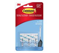 DOSNTO Command Wire Hooks, Small, Clear, 3 Hooks 4 Small Strips
