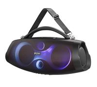 DOSS Extreme Boom Pro D200 240W Peak Outdoor Speaker, Punchy Bass, 26H Playtime, Beat-Sync Light Show, BT5.4, Stereo Pairing, IPX6 Waterproof for Camping, Beach, Tailgate Party-Black