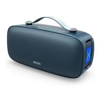 DOSS Extreme Boom Pro D300 Bluetooth Speaker, 80W Immersive Stereo Sound, 3-Mode Pro EQ, 20H Playtime, Beat-Driven Lights, IPX6 Waterproof for Camping, Beach, Backyard and Home Parties-Blue