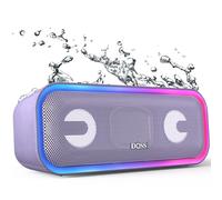 DOSS Bluetooth Speaker, SoundBox Pro+ Wireless Pairing Speaker with 24W Stereo Sound, Punchy Bass, IPX6 Waterproof, 15Hrs Playtime, Multi-Colors Lights, for Home,Outdoor-Purple