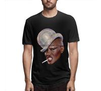 dossa Grace Jones Nightclubbing Summer Men's Short Sleeve Round Neck Print T-Shirt Size XL Black