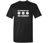dossa Unisex 3 Seashells Tshirt - Inspired by Demolition Man Three Sea Shells T Shirt Size XL Black