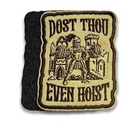 Dost Thou Even Hoist Funny Morale Patch 3 Inches Medieval Knight, Gym Weightlifting, Hook and Loop Embroidered Patches for Backpack Vest Dog Harness Military Uniforms Gifts for Mom Dad