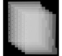 DOSTATNI 6 Tab 7' x 9.25' Classic Size Discbound Notebook Dividers - Transparent Plastic - 6 Dividers - Mushroom Hole - 7 x 9.25 inches