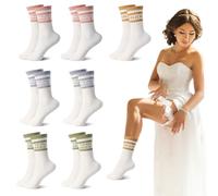DOSTATNI Gold Bride Socks Cotton Bridesmaid Sock Pink Wedding Socks for Women Colored Team Bride Sock Bride To Be Gift Bridesmaid Gift Wedding Favors for Bachelorette Party Bridal Shower, Multi, 0