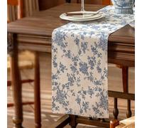 Dostear Blue Roses Outdoor Table Runner Kitchen Table Decoration Holiday Wedding Party Dinning Birthday 30 X 270cm
