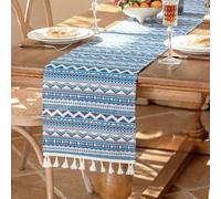 Dostear Blue Threads Outdoor Table Runner Kitchen Table Decoration Holiday Wedding Party Dinning Birthday 30 X 270cm