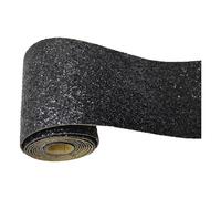 Dostear Chunky Glitter Wallpaper Border Peel and Stick Wall Border Sticker Home Ceiling Decorative Border for Bathroom Living Room Kitchen Black Flash 10 X 200cm