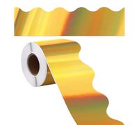 Dostear Classroom Board Borders Roll Decor for School Displays Gold 7.6cm X 1000cm