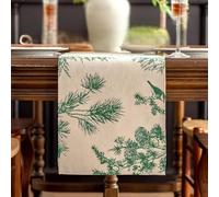 Dostear Green Birds Outdoor Table Runner Kitchen Table Decoration Holiday Wedding Party Dinning Birthday 30 X 270cm