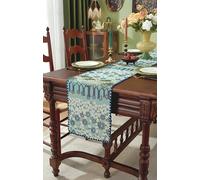 Dostear Green Tree Edges Outdoor Table Runner Kitchen Table Decoration Holiday Wedding Party Dinning Birthday 30 X 270cm