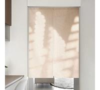 Dostear Japanese Room Divider Door Window Fly Linen Privacy Short Kitchen Curtains for Doorways Kitchens Natural light and shadow 25.59 X 35.43 inches