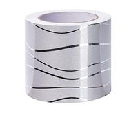 Dostear Wallpaper Border Peel and Stick wall Border Sticker Home Ceiling Decorative Border for Bathroom Living Room Kitchen Silver Wave 20cm X 500cm