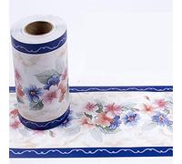 Dostear Wallpaper Mirror Borders for Bathroom Peel and Stick Classroom Bulletin Board Borders Boho Paper for Classroom Trim Sets Pink Blue Flower 10 X 1000CM