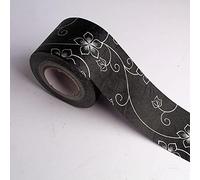 Dostear Wallpaper Mirror Borders for Bathroom Peel and Stick Classroom Bulletin Board Borders Boho Paper for Classroom Trim Sets Black and White Flowers 10 X 500cm