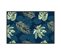 Dostear Washable Kitchen Mats Rug Non-slip Floor Carpet Bedroom Mats for Hallway, Hall, Kitchen, Entrance Hand painted green leaves 60 X 90cm