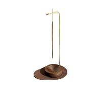 Dostende Incense Holder, Multi-Purpose Design Wooden Incense Burner ash Catcher with Brass Incense Stick Holder for Home Decor Yoga Spa Madiation (Walnut Wood)