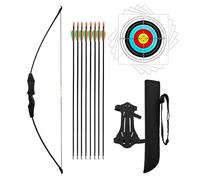 dostyle Recurve Bow and Arrows Set Teenagers Archery Beginner Gift for Outdoor Archery Training , Black,Red,Green